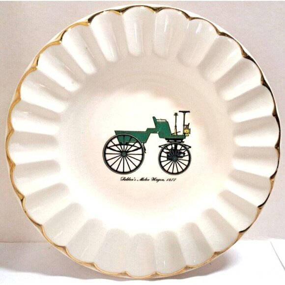 Harker Pottery Vintage Set of 4 Ashtrays/Dishes Vintage Vehicles - Picture 4 of 7